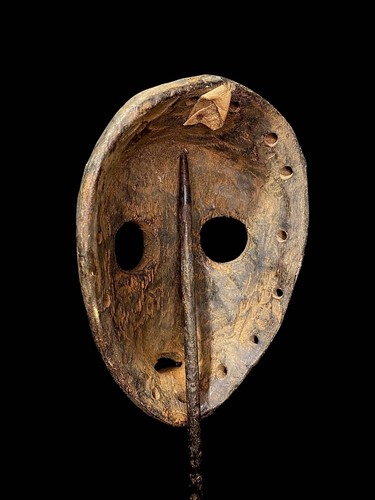 Masque facial tribal africain bois sculpté à la main vintage sculpteur dan masque africain--3987 - Photo 7 sur 12