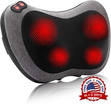 MEJOR Masajeador de cuello y espalda Almohada de masaje con calor NUEVO US