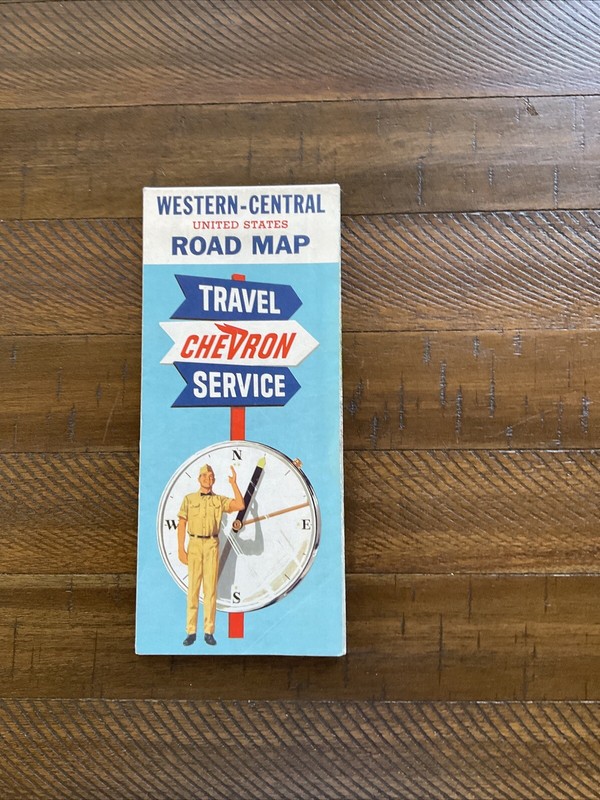 1960 Western-Central United States Chevron Road Map