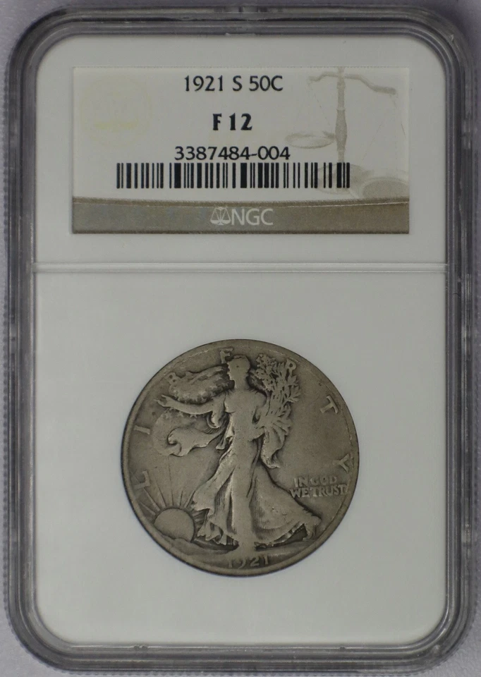 1921-S 50c Walking Liberty Half Dollar - NGC F 12 - Image 3 of 4