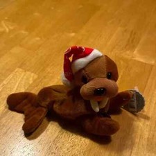 Vintage NWT Coca Cola Bean Bag Plush - Walrus in Coca-Cola Snowflake Night Cap