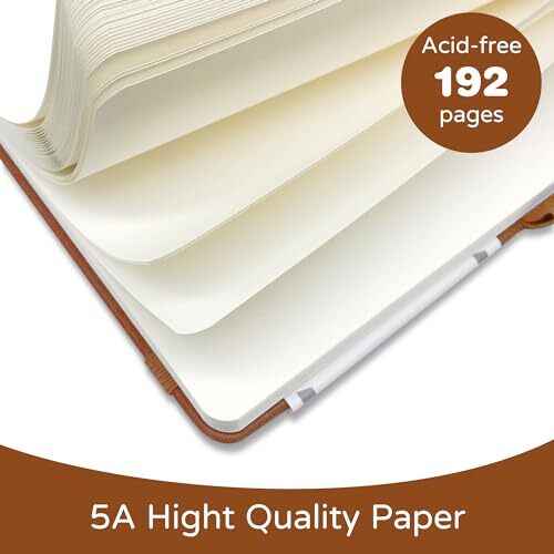 Cuaderno de bocetos en blanco, A5, 192 páginas 100 GSM grueso para mujer marrón - Imagen 2 de 6