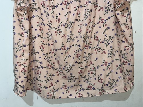 Top donna taglie forti 3x rosa viola floreale manica corta svasata scollo a V - Foto 5 di 8