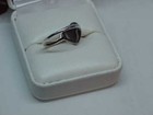 Sterling Blue Diamond .30ct Heart Ring Ornate Sz 7 1.9Grams Vintg ABG4133OY — photo 6