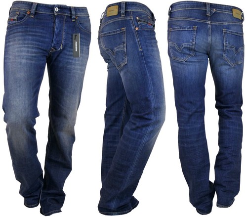 Diesel Jeans Larkee gerade Herren Hose dunkelblau hellblau Regular neu - Bild 13 von 14