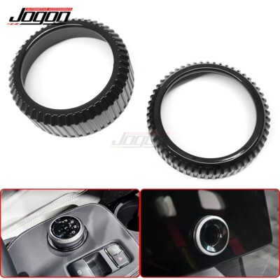 Black Aluminum Console Gear Shift Knob Cover Audio Ring For Ford Mach-E 2021-23