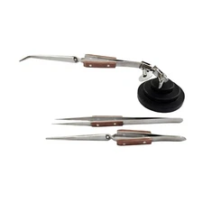 Third Hand Base with Locking Fiber Tweezers Holding Adjustable Soldering