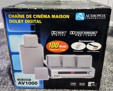 Audiovox Corp Home Theater System DVD VCR Surround Sound AV1000 Silver Brand New