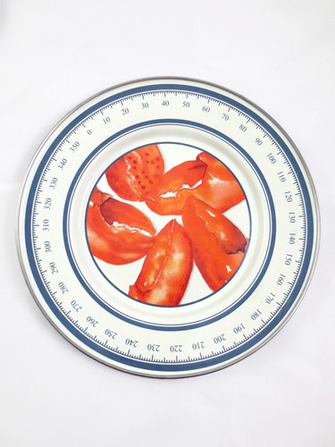Set of 4 Golden Rabbit Enamelware 8.5" Lobster Claw Sandwich Plates Nautical - Picture 2 of 4