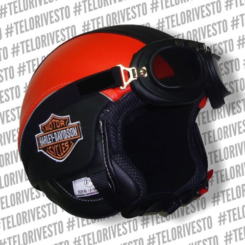 Casco Harley Davidson vintage personalizzato vespa custom in pelle  sintetica | eBay