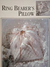 Crochet Ring Bearers Pillow Wedding Lace Pattern Leaflet Leisure Arts 83050 VTG