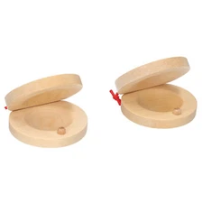 Pair of Castanets Wooden Castanet Finger Clappers Musical Instrument P8Y2