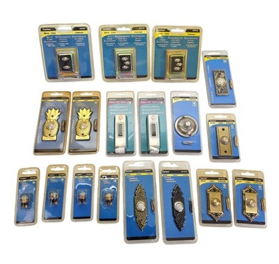 Carlon lot of 18 Wired Doorbell Buttons and Chime Transformers Lighted Wireless