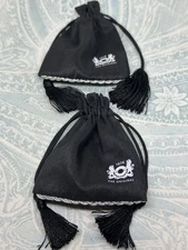 Authentic Trollbeads Set of 2 Small Black Gift Bags, New