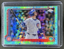 2025 Topps Chrome LogoFractor Ian Happ Aqua Refractor #/199 Cubs