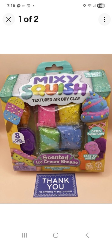 NIP Mixy Squish Textured  Air Dry Clay 8 Pc Play Set Scented Bake Shoppe New
