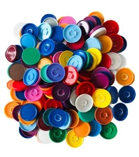 350+Plastic Medical Caps Used 0.5"-1” Diameter Round Art Craft Sculpting Project