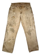 Vintage Dickies Carpenter Pants Mens 32x30 Paint Splatter Canvas Distressed Y2K