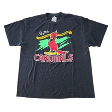 Vintage 1980s St. Louis Cardinals Mascot 25th Anniversary Graphic T-shirt.
