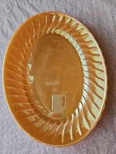 Anchor Hocking Peach Lustre Swirl Meat Platter. 