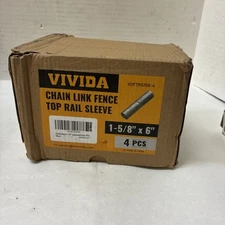 Top Rail Sleeve 1-5/8 X 6, Vivida Top Rail Sleeve Chain Link Fence Parts, Qty 4