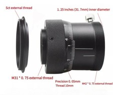 1.25" Helical Focuser to SCT Thread Adapter with Copper Ring for Astro Telescope