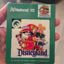 Vtg Disneyland Slide Puzzle Advertising National Car Rental Promo Mickey Collect