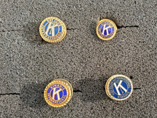 Lot Of 4 Kiwanis Key Club International Lapel Pins Collectible Gold Tone