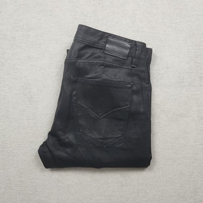 Guess Robertson Herren Jeans Hose Y2K Gr. 34 W34 L33 Denim Leder Slim Tapered