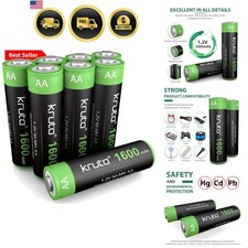 Solar Lights Batteries AA 1600mah High Capacity 1.2V Ni-MH Rechargeable AA So...