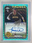 Jackson Merrill 2024 Topps Chrome Aqua Wave Refractor Rookie Auto RC /199Opens in a new window or tab