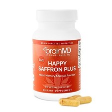 BrainMD Happy Saffron Plus 3-in-1 Vegan Capsu...