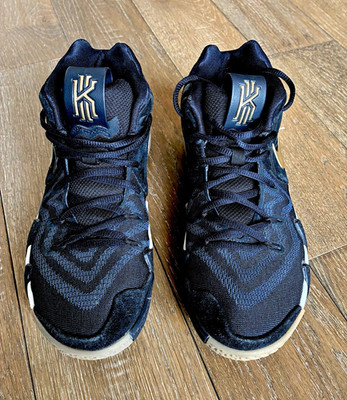 Nike Kyrie 4 Pitch Blue/Metallic Gold Low Top Lace-Up Basketball 943806-403.