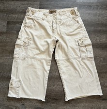 Y2K VTG Abercrombie  Fitch Wide Leg Cargo Capri Utility Pants Women 8 W32