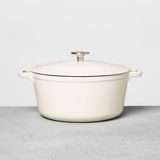 5qt Enameled Cast Iron Dutch Oven Cream - Hearth & Hand with