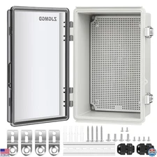 Heavy-Duty Waterproof Dustproof Electrical Box - ABS Enclosure with DIN Rail Lid