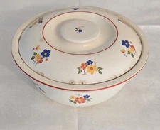 Vtg Homer Laughlin Kitchen Kraft Oven Serve 8" Covered Casserole Dish Bowl ~ USA