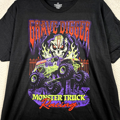 Grave Digger Monster Truck Shirt Mens 2XL XXL Black Racing Casual