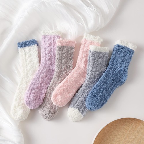Fuzzy Socks for Women Fluffy Cozy Home Slipper Sleeping Warm Socks Gifts - Picture 6 of 6