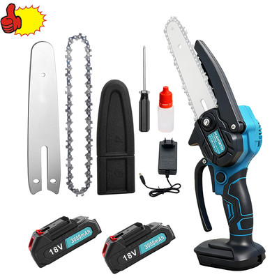 Mini Cordless Chainsaw with 2 x 3.0Ah Batteries - Portable & Battery-Powered
