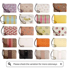 COACH Women's Small Corner Zip Wristlet Pouch Wallet Purse