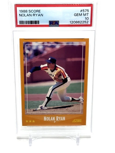 1988 Score Nolan Ryan Astros Color Match Orange PSA 10 Gem Mint #575 new grade