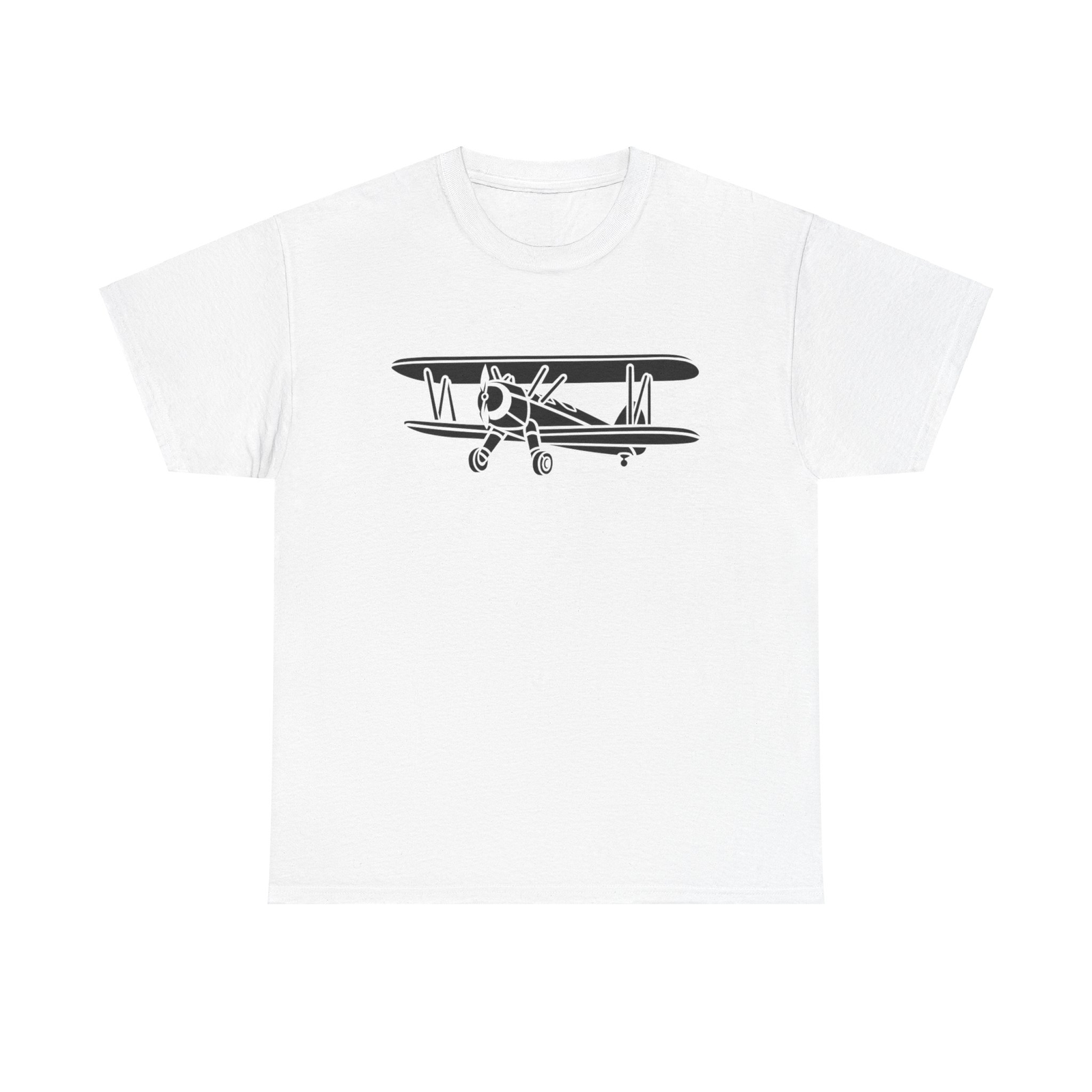 Camiseta Biplano Vintage - Piloto Aviación Historia Avión Silueta Mínima