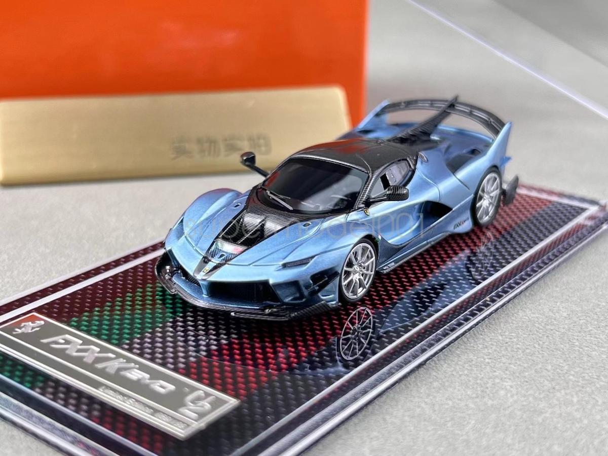 U2 1:64 Scale Ice Blue FXXK EVO Super Racing Sports Diecast Resin