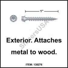 (7000) Type-S ExteriorPolegripper Screw 9-15 x 1 Hi- Hex Washer Head #138276