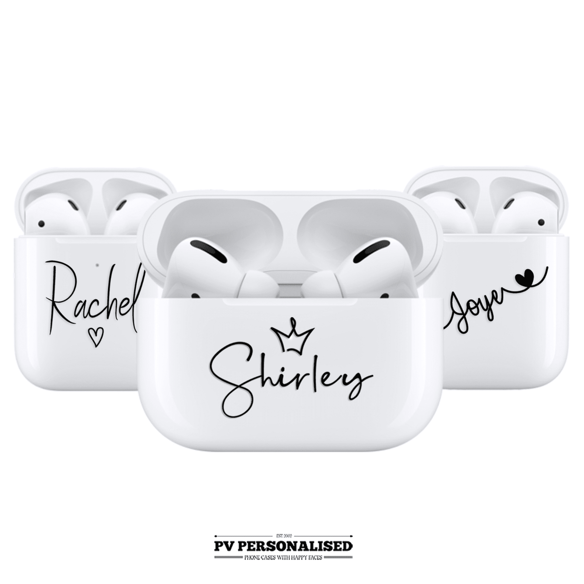 Personalised Airpods Case Name Initial Clear Silicone Cover For