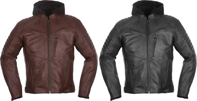 Modeka Bad Eddie Men's Hoodie Leather Jacket Motorcycle Jacket Retro Cafe Racer