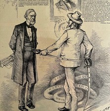 Thomas Nast Grant North South Satire 1870s Victorian Plate Printing LGBinTN2