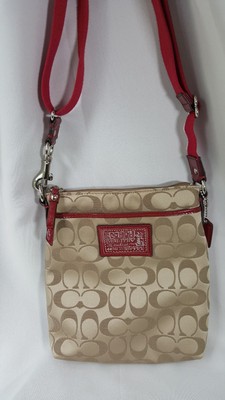 coach crossbody red strap