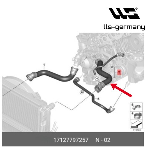 Tuyau De Refroidissement Pour BMW Série 3 (E90 E91) 316D 318D 320D 17127797257 - Bild 6 von 6